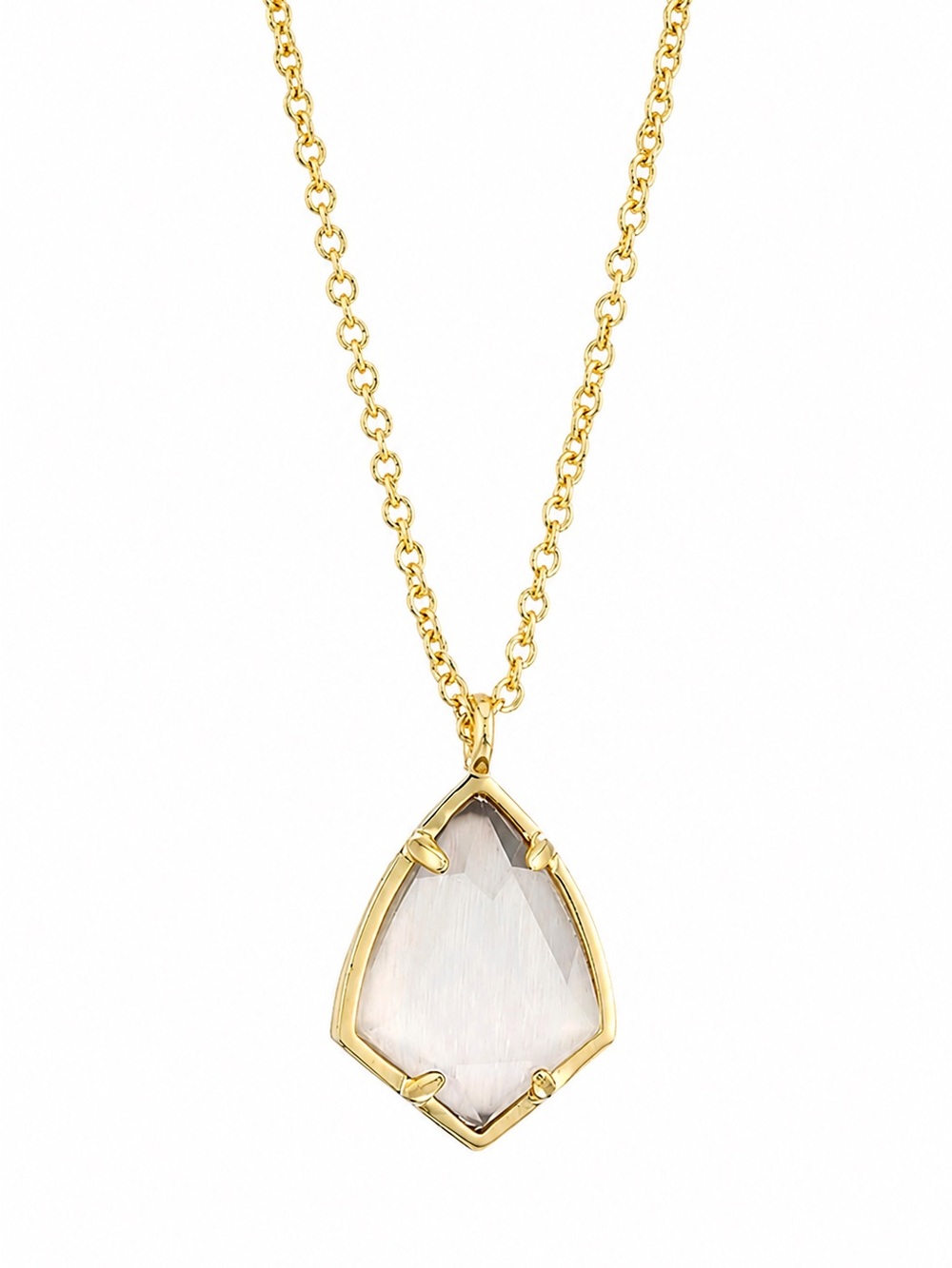 Kendra Scott Cory Stone Pendant Necklace Slate Gray/Gold - Picture 1 of 10